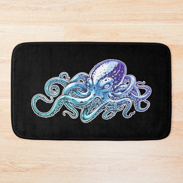 Item preview, Vintage Blue Green Octopus designed and sold by Vector Scout Lab.