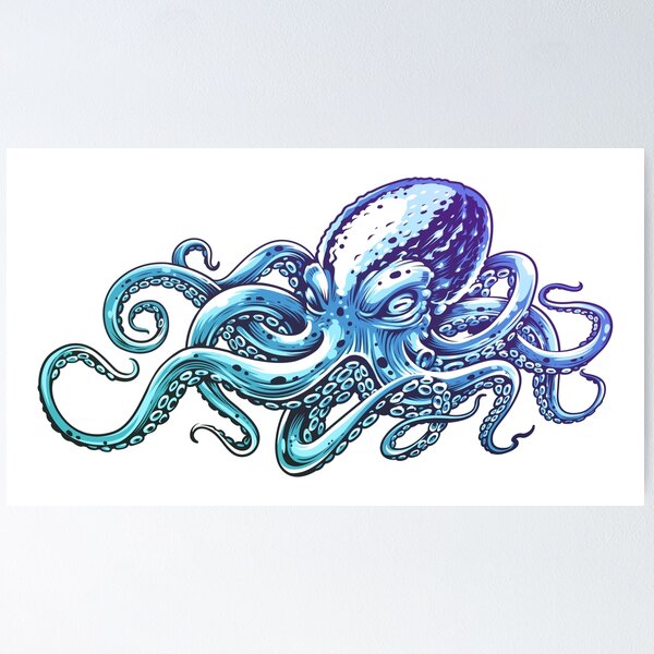 Green Angry Octopus Poster for Sale by Vector Scout