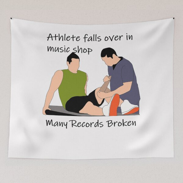 Item preview, Athlete falls over in music shop designed and sold by PillowPuns.