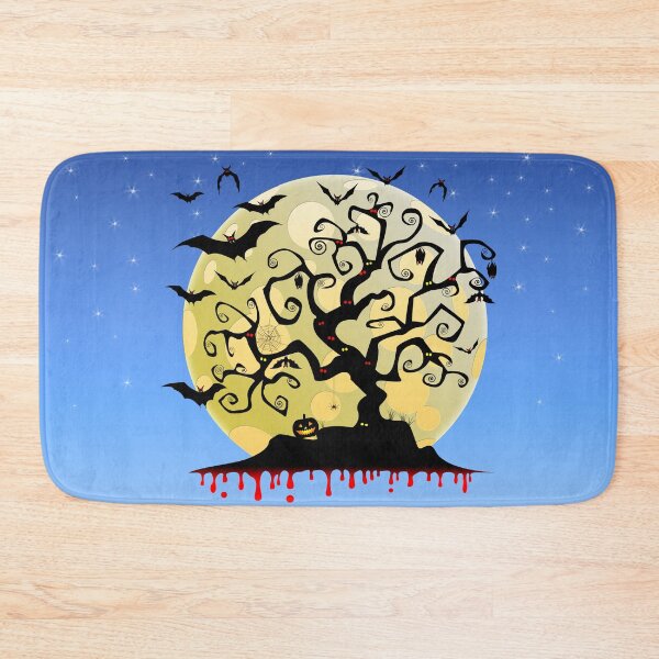 Item preview, Spooky Halloween Bat Tree and Moon on Starry Night designed and sold by Joelle Burnette.