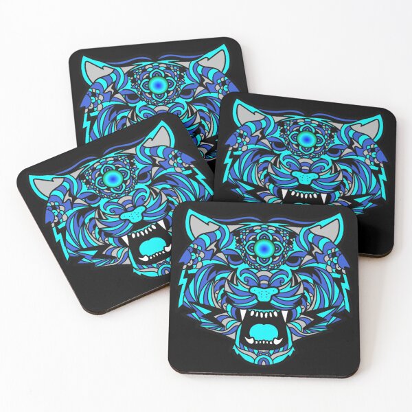 Item preview, BLUE AND SILVER MANDALA TIGER designed and sold by Astralia.