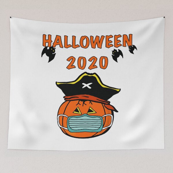 Item preview, Halloween 2020 Pumpkin Pirate wearing face mask designed and sold by BusyMonkeys.