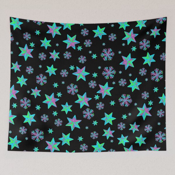 Item preview, Stars & Snowflakes IRIDESCENT Pattern: Light Aqua/Mauve designed and sold by PawsitiveMum.