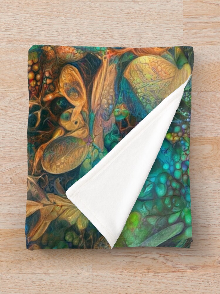 Alternate view of Flower abstract digital painting Throw Blanket