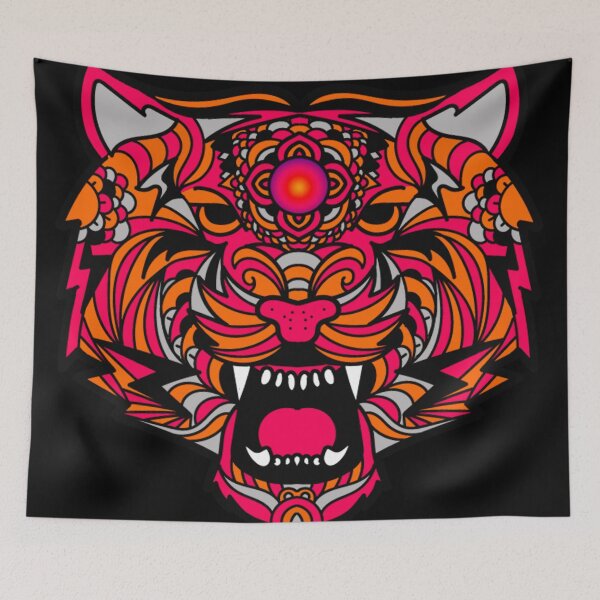Item preview, PINK ORANGE AND SILVER MANDALA TIGER designed and sold by Astralia.
