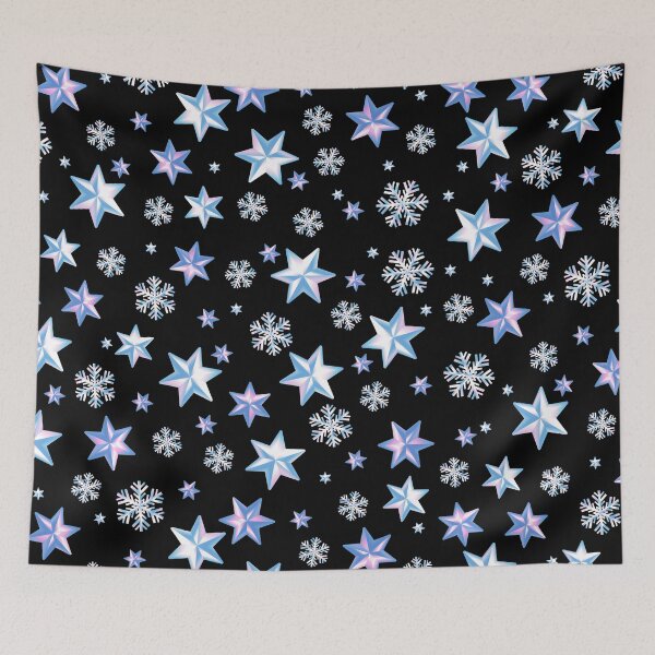 Item preview, Stars & Snowflakes IRIDESCENT Pattern: White Pearl Snow designed and sold by PawsitiveMum.