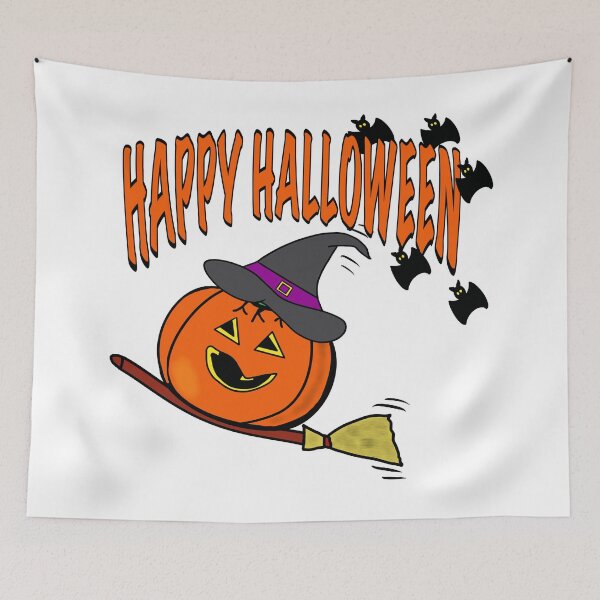 Item preview, Pumpkin Face Wearing Witch Hat designed and sold by BusyMonkeys.