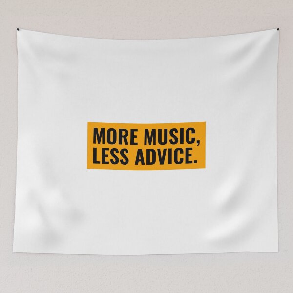 Item preview, more_music:less_advice designed and sold by AdultHumourTees.