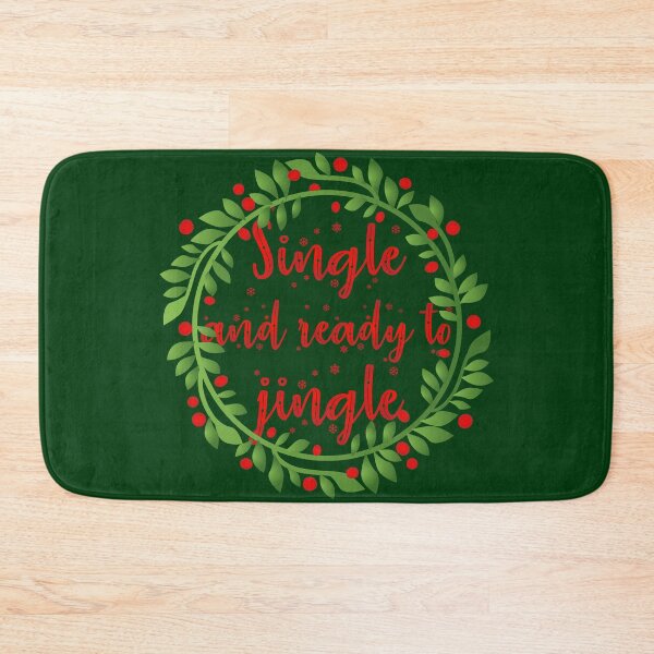 Item preview, 'Single & ready to jingle' Christmas Wreath designed and sold by Happy Puppy Print On Demand.