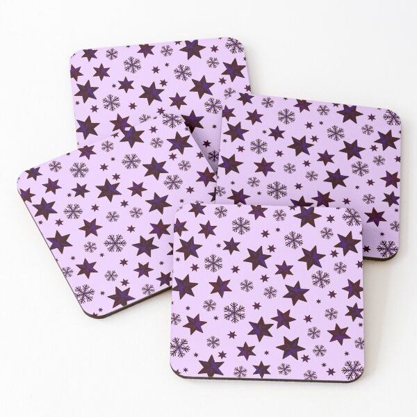 Item preview, Stars & Snowflakes SHADOWED Pattern: Dark Purple designed and sold by PawsitiveMum.