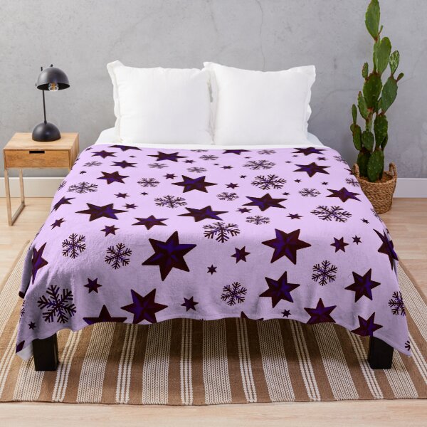 Item preview, Stars & Snowflakes SHADOWED Pattern: Dark Purple designed and sold by PawsitiveMum.