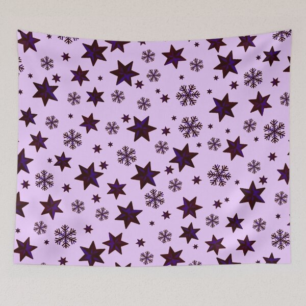 Item preview, Stars & Snowflakes SHADOWED Pattern: Dark Purple designed and sold by PawsitiveMum.