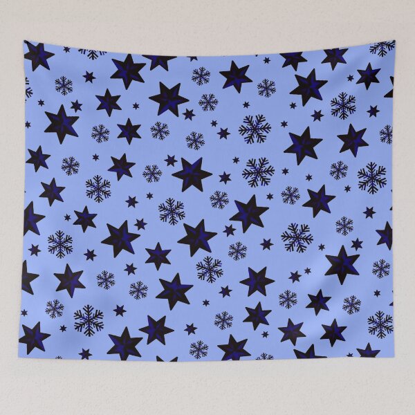 Item preview, Stars & Snowflakes SHADOWED Pattern: Navy  designed and sold by PawsitiveMum.
