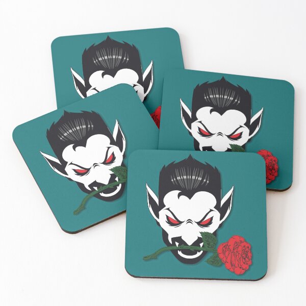 Item preview, Vampire with red rose between teeth designed and sold by DeikarPOD.