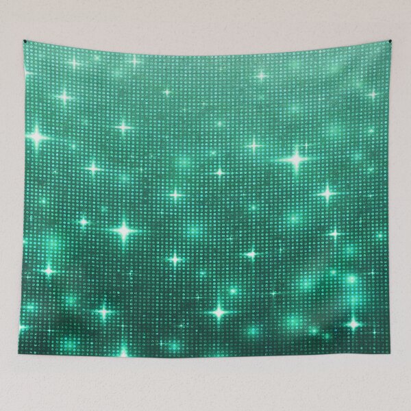 Item preview, Sparkly Stars and Glitter Effect Fluorescent Teal Blue pattern designed and sold by WOW TeesAndThings.
