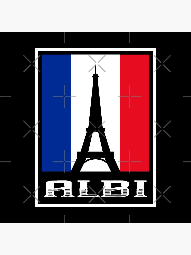 Disover Albi City France Landmark Silhouette French Flag Travel Souvenir Premium Matte Vertical Poster