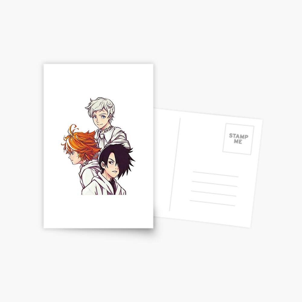 The Promised Neverland , cute Ray Emma and Norman  Postcard by Anna  Blonwell