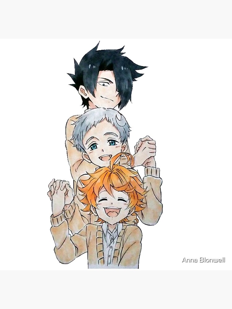 The Promised Neverland - cute Ray Emma and Norman  Postcard by Anna  Blonwell