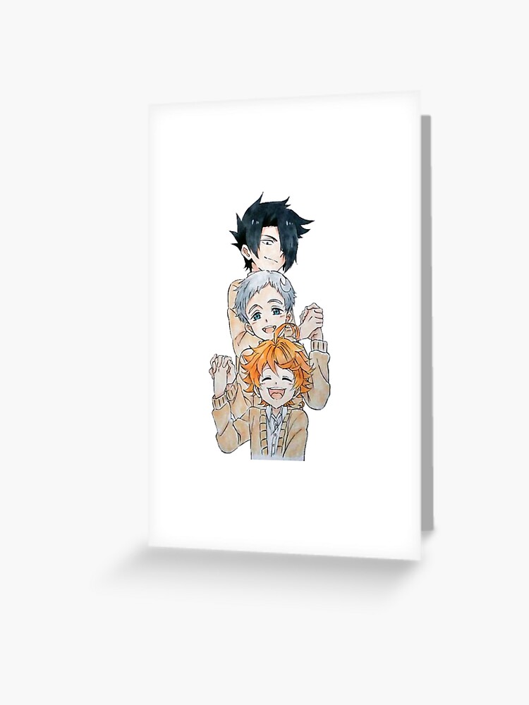 The Promised Neverland - cute Ray Emma and Norman  Postcard by Anna  Blonwell