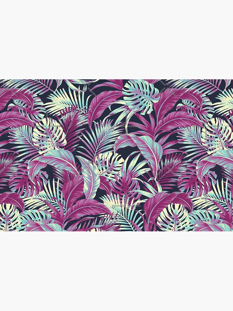 Thumbnail 4 of 4, Zipper Pouch, Jungle Floral - Navy designed and sold by meganpalmer.