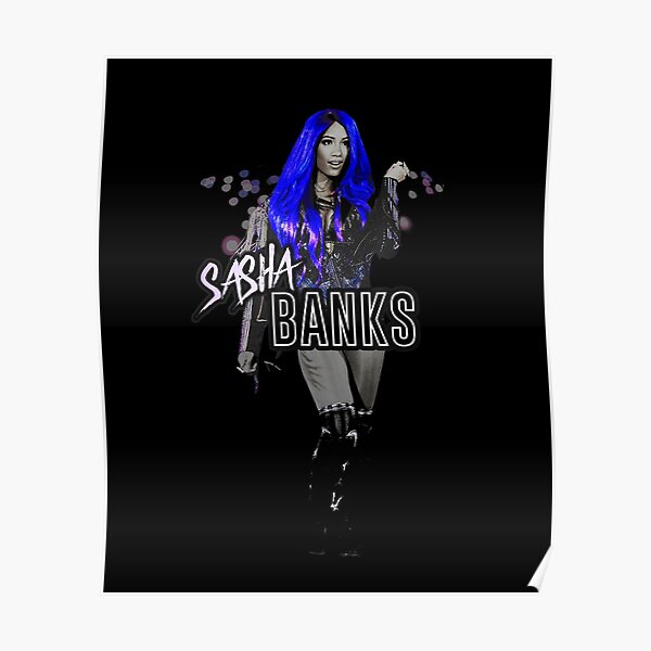 Wwe Sasha Banks Atomic Blue T shirt Poster