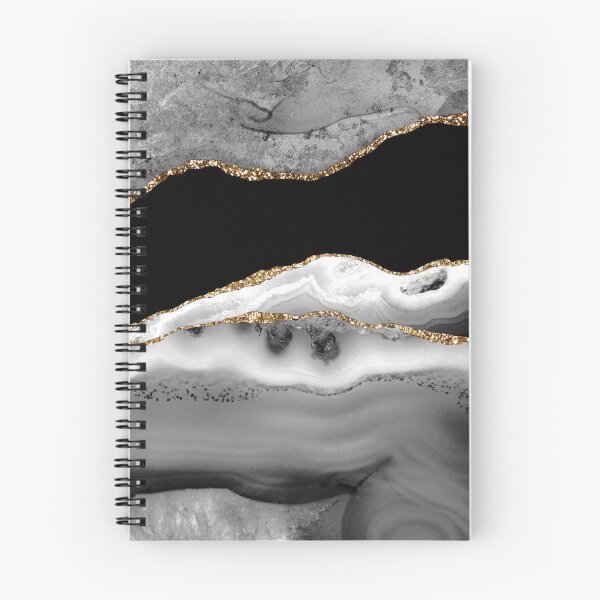 Item preview, Watercolor Agate in Monochrome, Black and White, Faux Glitter Veins designed and sold by PixDezines.