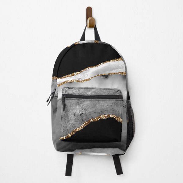 Item preview, Watercolor Agate in Monochrome, Black and White, Faux Glitter Veins designed and sold by PixDezines.