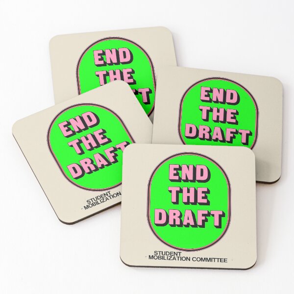 Item preview, Anti-Vietnam War: 'END THE DRAFT': The Original in Bright Pink & Green on Linen designed and sold by Day Chapman.
