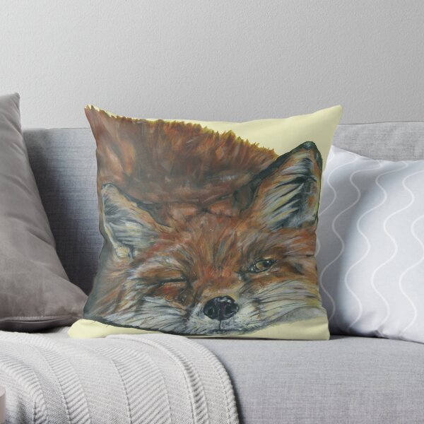 Got My Eye On You. Best-selling Fox Art by Sam Fenner Throw Pillow