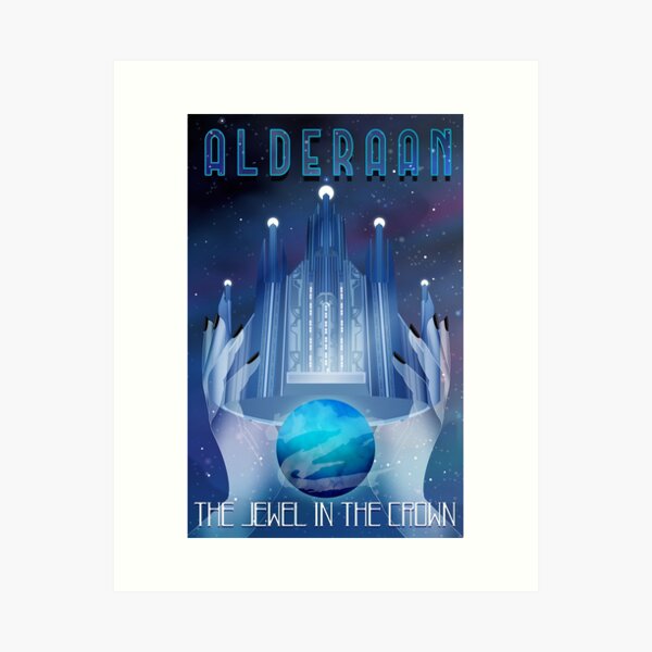 Vista previa del artículo con la obra «Viajes: Alderaan (inglés)», diseñado y vendido por plumblood.