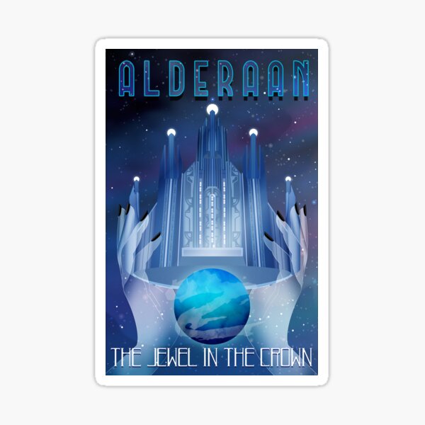 Vista previa del artículo con la obra «Viajes: Alderaan (inglés)», diseñado y vendido por plumblood.