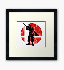 Cloud Strife Smash - Red Framed Print