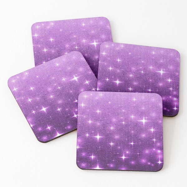 Item preview, Sparkly Stars and Glitter Effect Fluorescent Purple pattern designed and sold by WOW TeesAndThings.