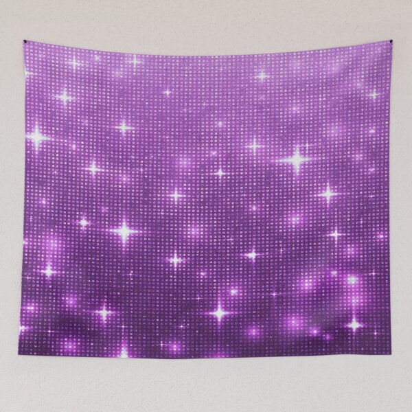 Item preview, Sparkly Stars and Glitter Effect Fluorescent Purple pattern designed and sold by WOW TeesAndThings.