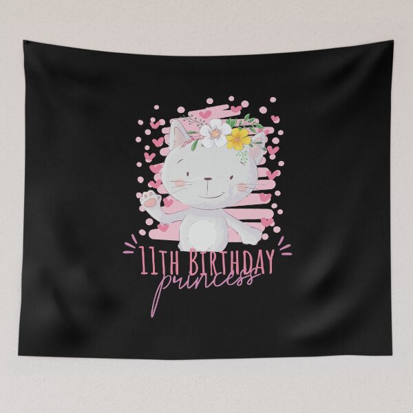 Item preview, 11th Birthday Princess Girl 11 Years Old Cat Lover B-Day graphic designed and sold by Grabitees.
