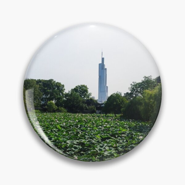 Item preview, Lake With Lotus Leaves and the Nanjing Drum Tower - Nanjing, China designed and sold by passportpaige.