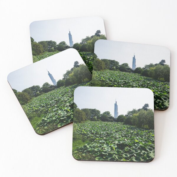 Item preview, Lake With Lotus Leaves and the Nanjing Drum Tower - Nanjing, China designed and sold by passportpaige.