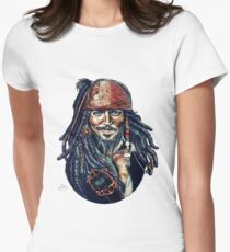 Cap'n Jack Sparrow by Indigo East Women's Fitted T-Shirt
