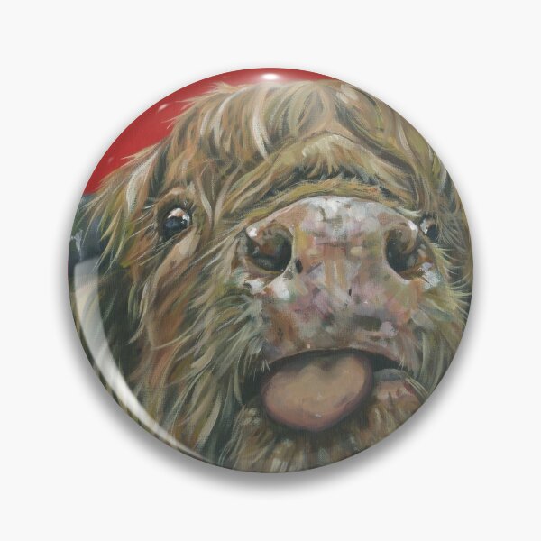 Item preview, Cheeky Cow. Highland hairy cow, Heilan Scottish coo art by award-winning UK artist Sam Fenner designed and sold by SamFennerArt.