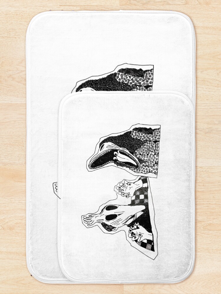 Alternate view of Adam & Barbara Monster Couple Beetle Juice Inspired Halloween 80's Goth Cult Film Bath Mat