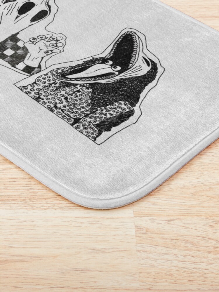 Alternate view of Adam & Barbara Monster Couple Beetle Juice Inspired Halloween 80's Goth Cult Film Bath Mat
