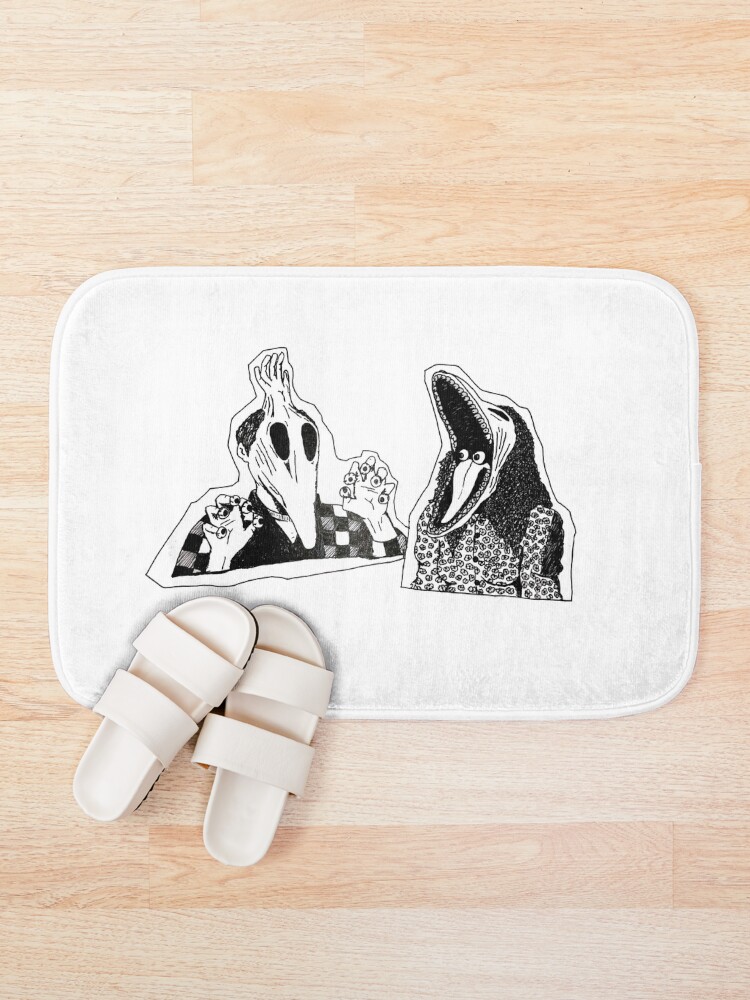 Alternate view of Adam & Barbara Monster Couple Beetle Juice Inspired Halloween 80's Goth Cult Film Bath Mat