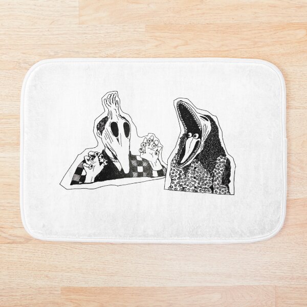 Adam & Barbara Monster Couple Beetle Juice Inspired Halloween 80's Goth Cult Film Bath Mat