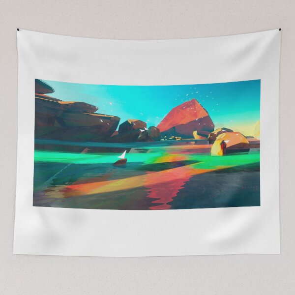 Item preview, Minimalistic Landscape painting designed and sold by Bowowwow.