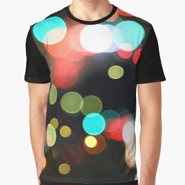 Abstract Colorful Round Bokeh Lights Graphic T-Shirt
