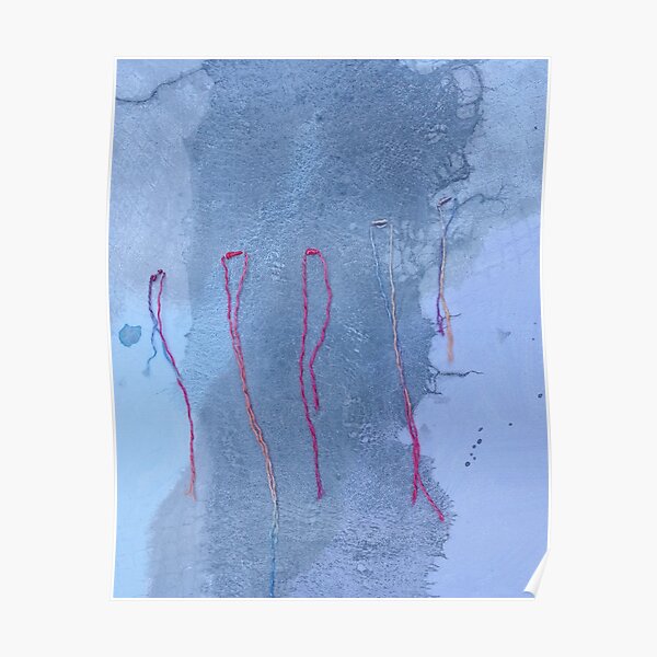 Crossing Borders - Abstract Art Work With Stitching Poster
