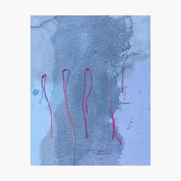 Crossing Borders - Abstract Art Work With Stitching Photographic Print
