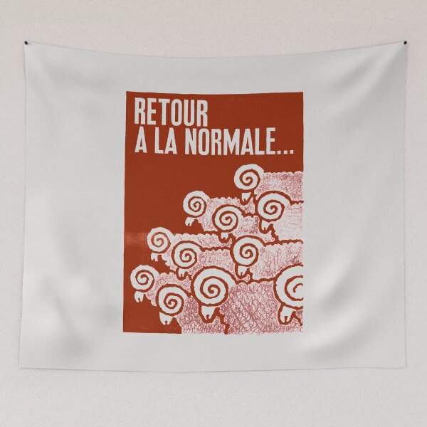 Item preview, Paris Revolt, May 68: 'RETOUR A LA NORMALE': The Original in Deepest Red on Bone Grey designed and sold by Day Chapman.