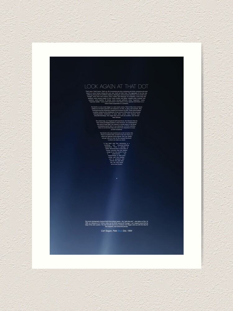 Carl Sagan Pale Blue Dot - revisited 2020 | minimal-design Posters & Prints  | Art Print
