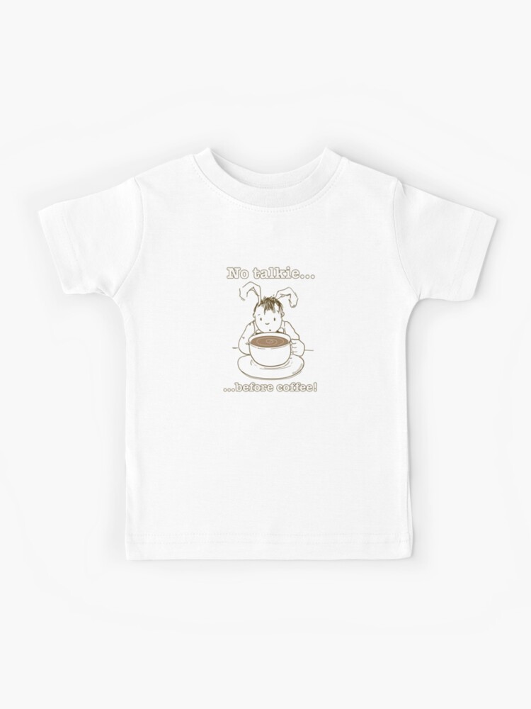 Schlafriges Kaninchen Kein Talkie Vor Kaffee Kinder T Shirt Von Brodyquixote Redbubble